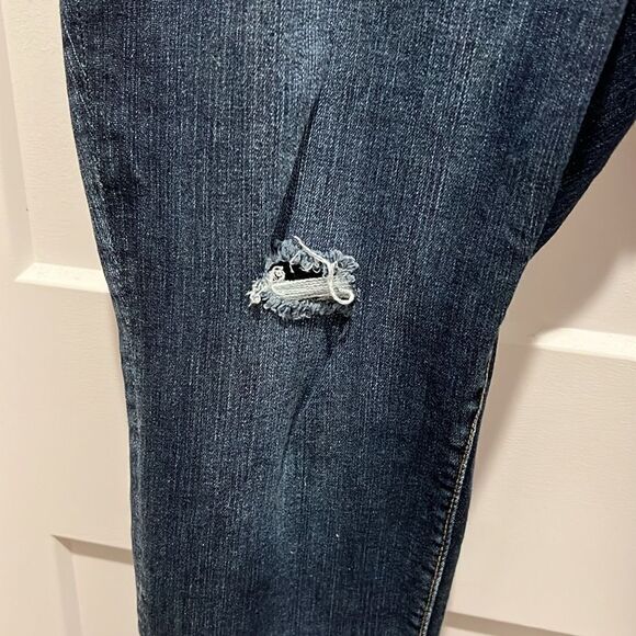 Torrid Ankle Skinny Jeans, Mid-Rise, Lightly Distressed, Dark Wash - Picture 5 of 11